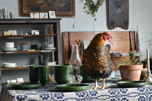 Perfecting the Living Centerpiece...or, put a chicken on the table.