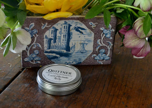 Our working balm was formulated for hands that work hard. Our limited edition spring 2025 Cottonwood Bud balm is comprised simply of local grass-fed and grass-finished beef tallow, rendered in-house, local cold-pressed sunflower oil, and locally-gathered cottonwood buds. It is a balanced balm that is easily absorbed into the skin. Quittner.