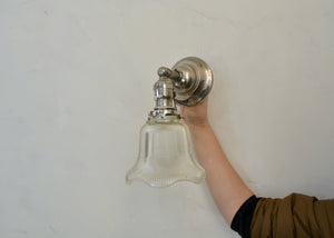 Antique Chrome Wall Sconce with Glass Shade