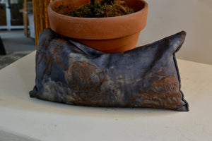 Eco-Printed Silk Eye Pillow - Dark Blue