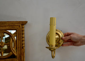 restored brass wall sconce vintage antique rewired quittner with drip candle cover