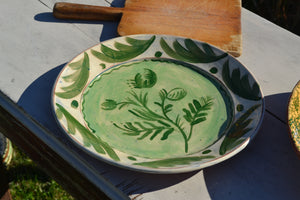 Green Slip Decorated Platter I