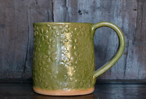 Mug, 16oz - Green Flowers