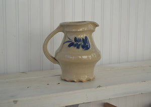 Hand-thrown one-of-a-kind stoneware handmade jug made in the Hudson Valley by Jessica Weinberg of Firehouse Pottery Co for use in the kitchen or as a vase.