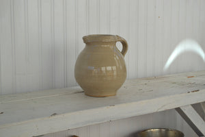 Hand-thrown one-of-a-kind stoneware handmade jug made in the Hudson Valley by Jessica Weinberg of Firehouse Pottery Co for use in the kitchen or as a vase.