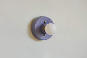 This porcelain surface mount or flush mount-style light is designed to be installed on a ceiling or as a wall sconce, alone or in multiples. Inspired by a 1930s fixture. Designed and made in the Hudson Valley.

The Blueberry color is one of a trio of colors released in collaboration with Hudson Valley interior design firm Hendley and Co.