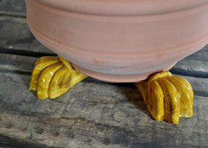 Our planter feet increase air flow around your precious plants indoors or outside. Use with or without a saucer. Each order includes 3 feet, enough for one pot. As the feet are glazed, they are safe to use directly on a wood floor or surface. Quittner.