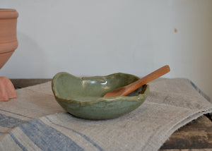 A salt bowl for your kitchen counter or family table. Wood spoon included. Quittner. Lara Gillett.