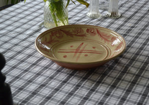 Slip decorated platter. Firehouse Pottery Co. is a ceramics practice by Jessica Weinberg focused on functional homewares inspired by traditional American stoneware and pottery. The pieces are designed to be used and loved. Made in Jess' home studio in Athens, NY and exclusively available through Quittner.