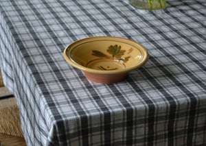Slip Decorated Dish. Firehouse Pottery Co. is a ceramics practice by Jessica Weinberg focused on functional homewares inspired by traditional American stoneware and pottery. The pieces are designed to be used and loved. Made in Jess' home studio in Athens, NY and exclusively available through Quittner.