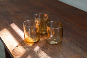 Hand-Blown Glass Cups (Amber)