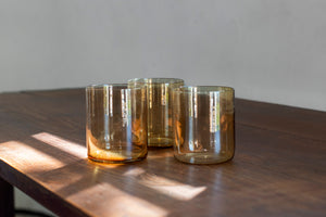 Hand-Blown Glass Cups (Amber)