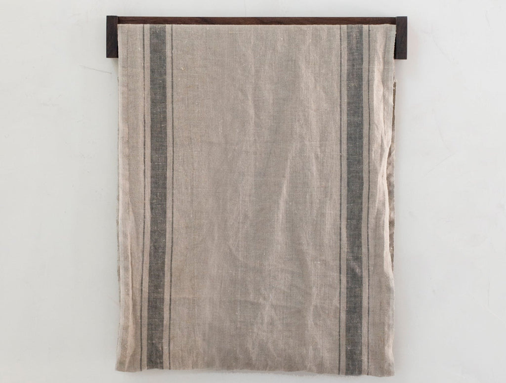 Rustic Linen Loop Towel for kitchen or bath - Black Stripe – Quittner