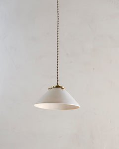 A simple porcelain pendant that speaks volumes. Each light is handmade to order, and each shade is hand-thrown on the wheel and is unique within the tolerances outlined below. light, lighting, luxury, kitchen, pantry, bedroom, classic