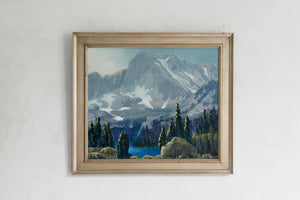 Large Vintage Mountain Landscape Painting